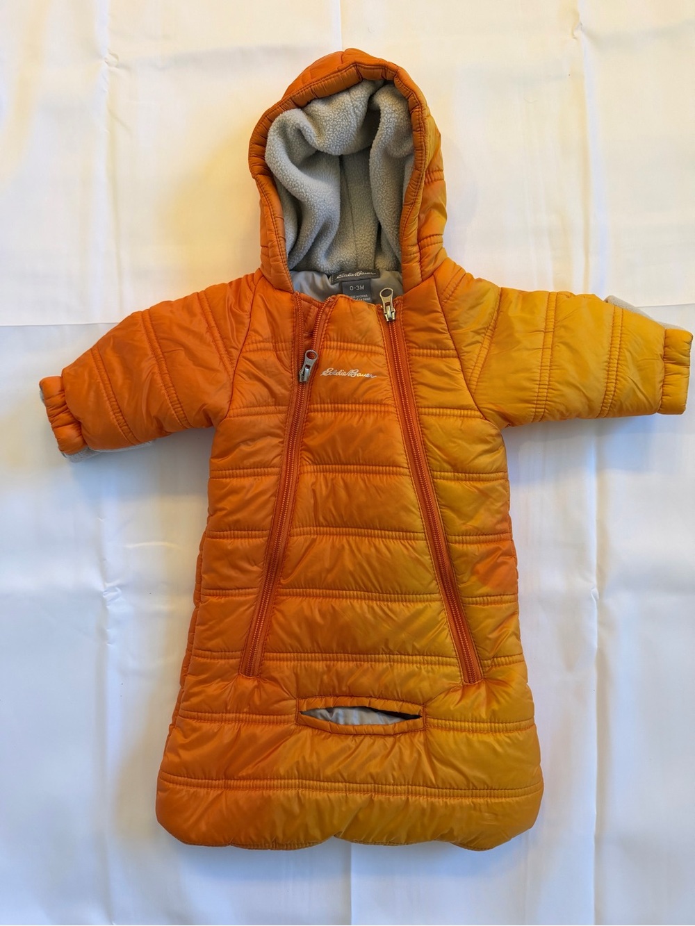 Eddie Bauer Orange Hooded Puffer snow suit